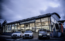banner z widokiem na salon audi Porsche Sosnowiec